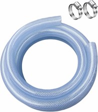 3/4" ID 10FT High Pressure Braided Clear PVC Tubing UV Chemical Resistant