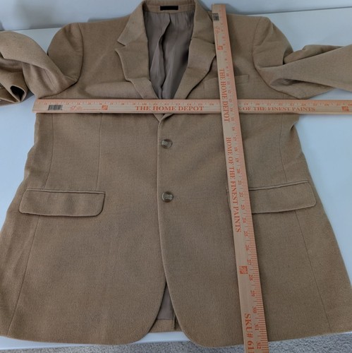 T Harris Camel Hair Blazer Mens Size 44R Tan Business 2 Button Sport Coat Jacket - Picture 13 of 15