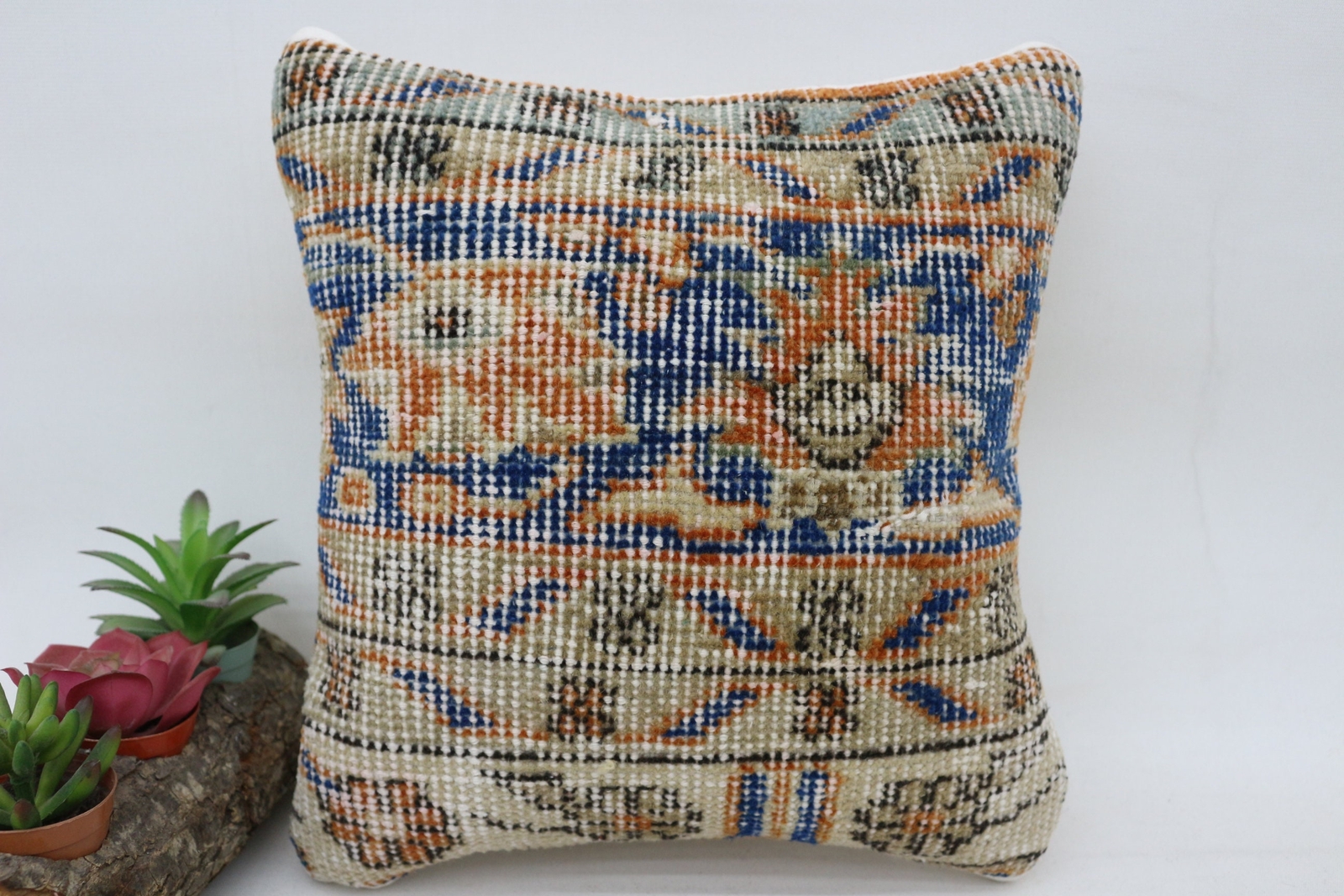 Turkish Kilim Pillow, Vintage Kilim Pillow, 12