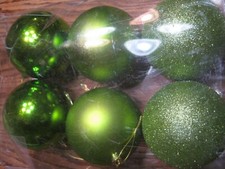 6 pcs Green Christmas Balls Ornaments For Christmas Tree Party Decoration New