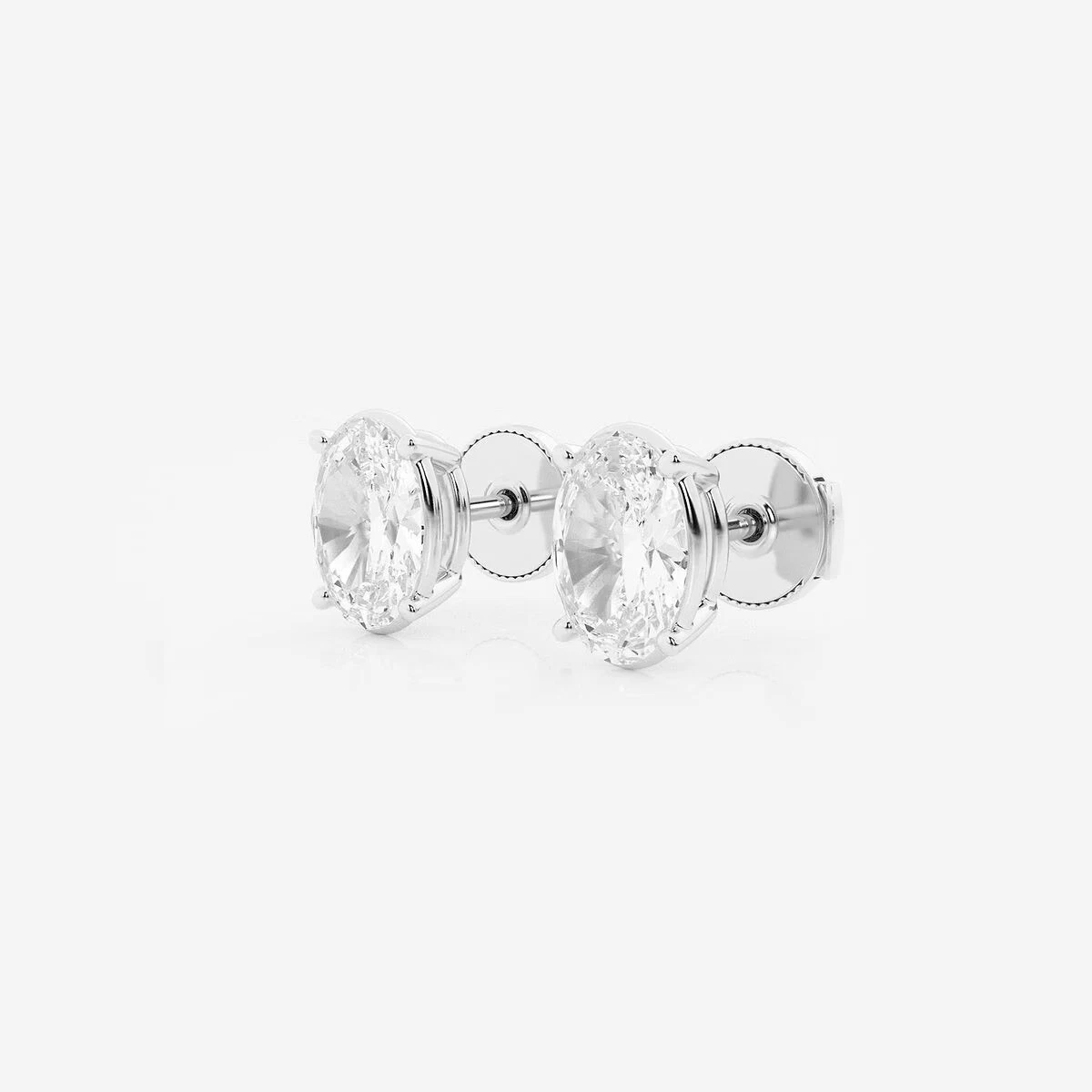 IGI Certified 3.00 Ct Lab Grown VVS-VS Diamond Stud in 14k White Gold image-3