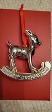 Lenox 2023 Baby's 1st Christmas Rudolph Silver Ornament Orig 60