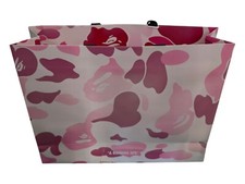 A BATHING APE BAPE Shopping Paper Gift Bag Tote White/Pink XXL HUGE!