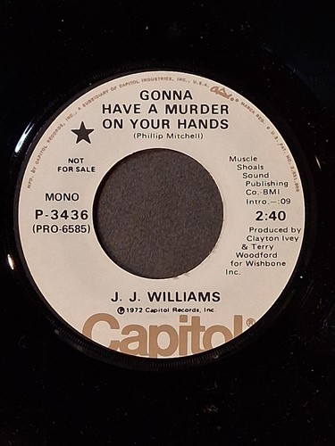 northern soul J.J. WILLIAMS Gonna Have A Murder On Your Hands CAPITOL M- DJ - Picture 2 of 2