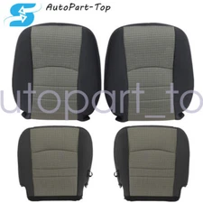 Driver Passenger Bottom-Top Seat Cover Gray For 2009-2012 Dodge Ram 1500 2500