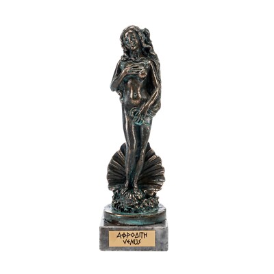 Rising Venus Aphrodite Zeus Daughter Greek Goddess Bronze Marble Base 10.62 In