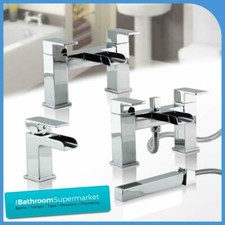 Designer Cascade Waterfall Bath Filler Tap & Shower Mixer Chrome
