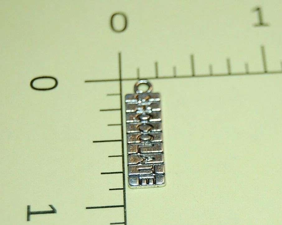 Dije colgante barra de chocolate caramelo plata tibetana J1076 Foto 4 de 4