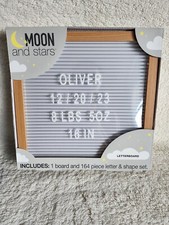 New boy / girl baby shower / birthdays moon and star Changeable letterboard set