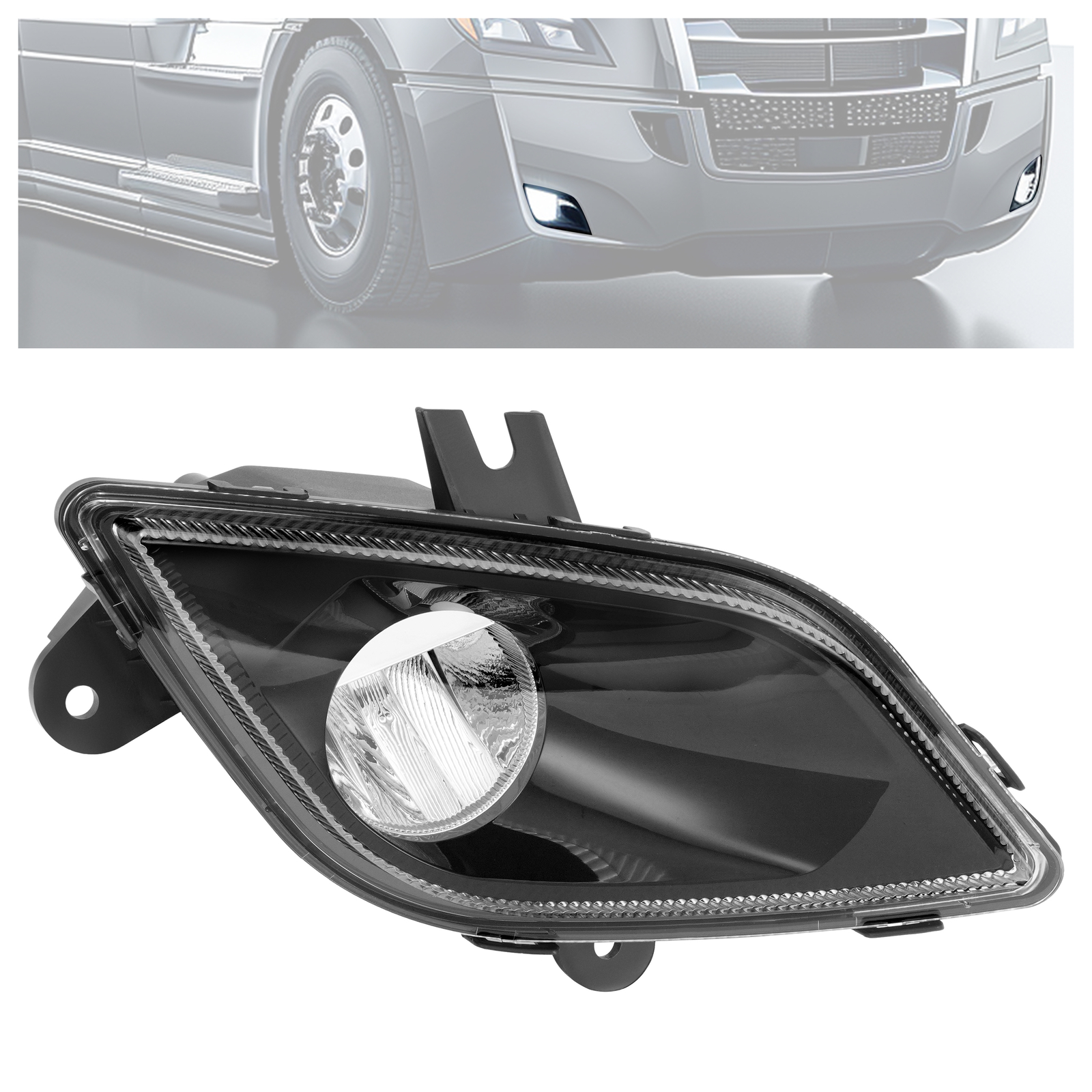 Passenger RH Side Black LED Fog Light Lamp For Freightliner Cascadia 2018-2024