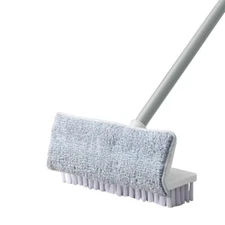 Long Handle 2 in 1 Floor Scrub Brush Shower Scrubber Cleaner Stiff Bristle