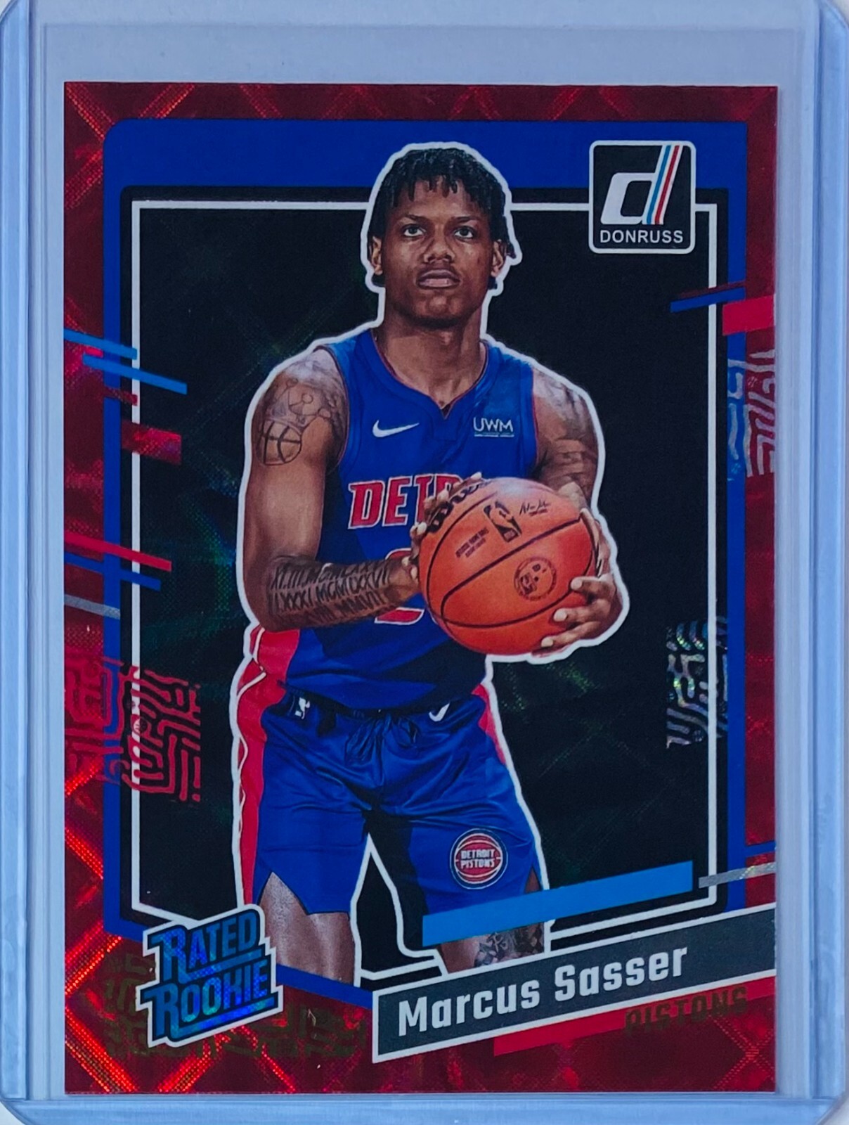 2023-24 Panini Donruss 'Rated Rookie' Red #222 Marcus Sasser (RC) - Pistons