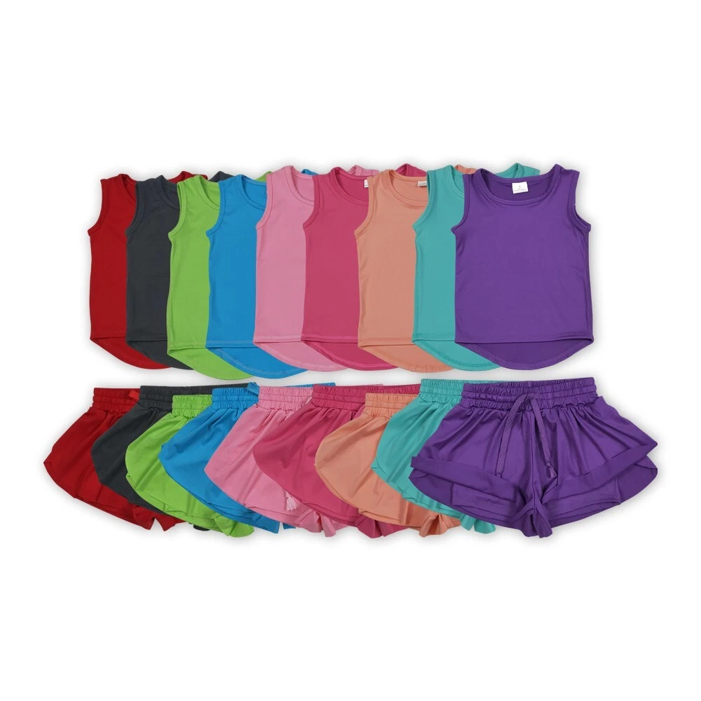Athletic Wear Summer Sibling Kids Girls Tank Top Shorts Yoga Sport Outfit
Opens in a new window or t