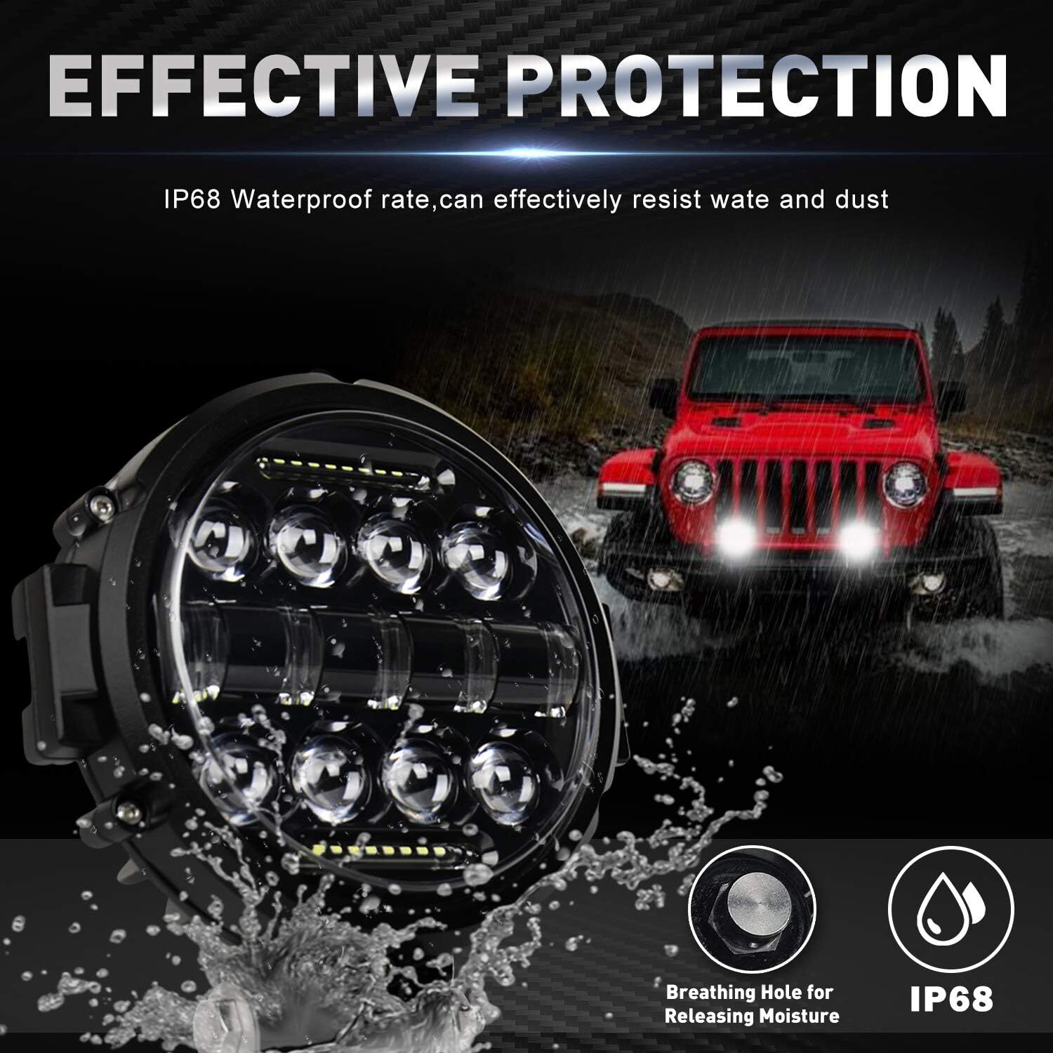 7 inch LED Work Light Pods Spot Flood Combo 120W Fog Lamp Offroad ...
