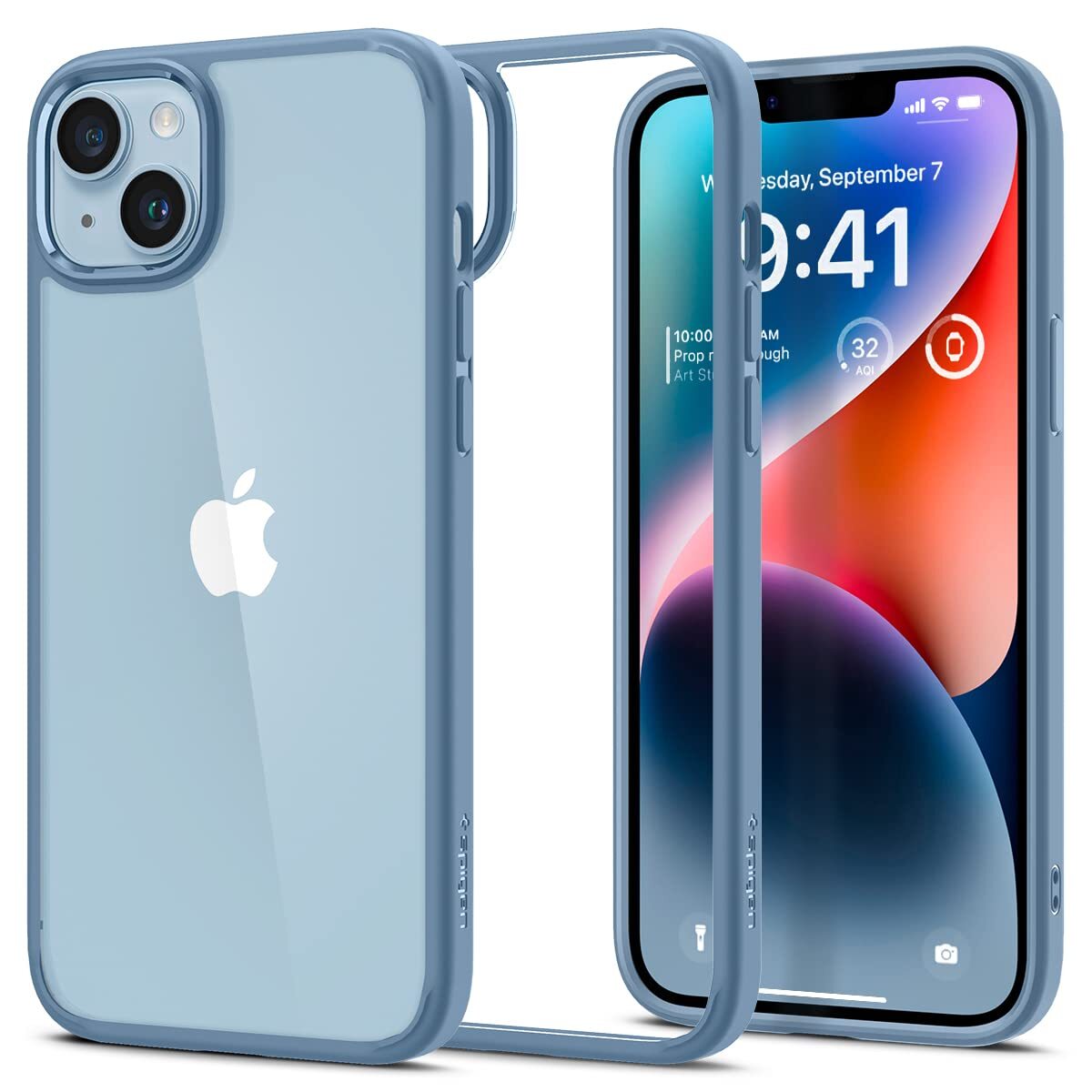 Spigen Cover Ultra Hybrid Compatibile con iPhone 14 - Azzurro Sierra