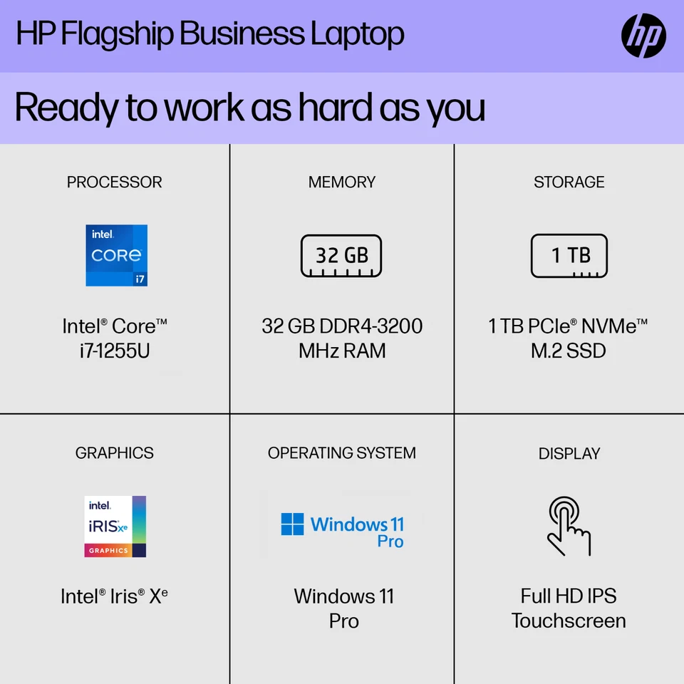 2025 HP Touch Laptop 15.6" 10-Core Intel i7, 32GB RAM 1TB SSD, Office Win 11 Pro - Image 3 of 4