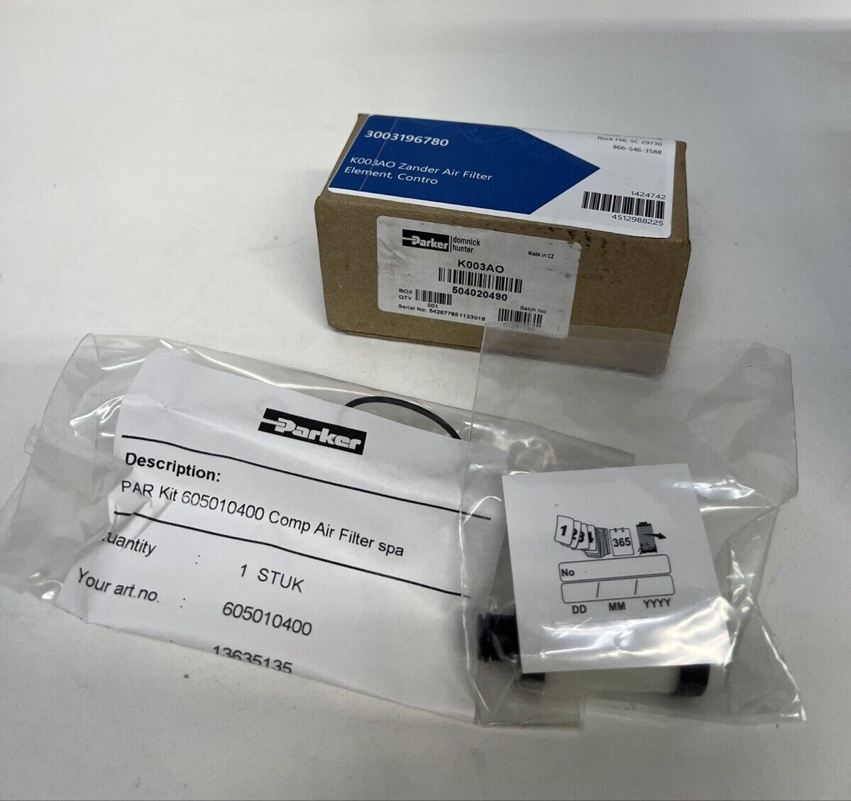 K003AO Genuine Parker domnick hunter Filter Element , Atlas Copco 3003196780