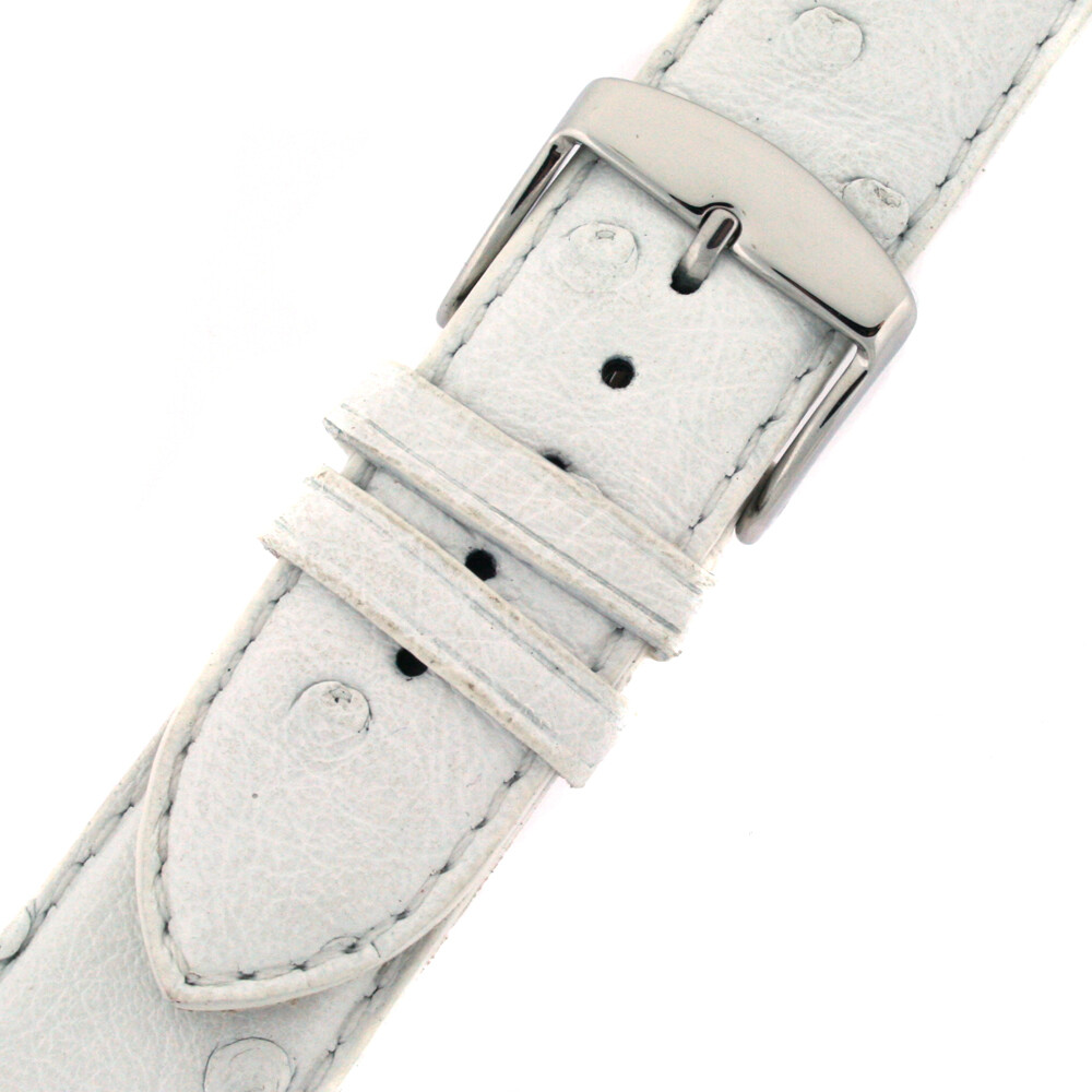 Watch Band Genuine White Ostrich with Easy Change Springs 12mm - 22mm