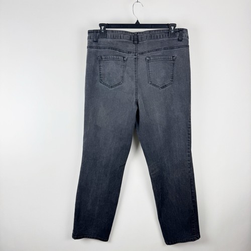 Avenue Denim Straight Leg Jeans Womans Size 20 A Plus Gray Wash Stretch - Picture 6 of 16