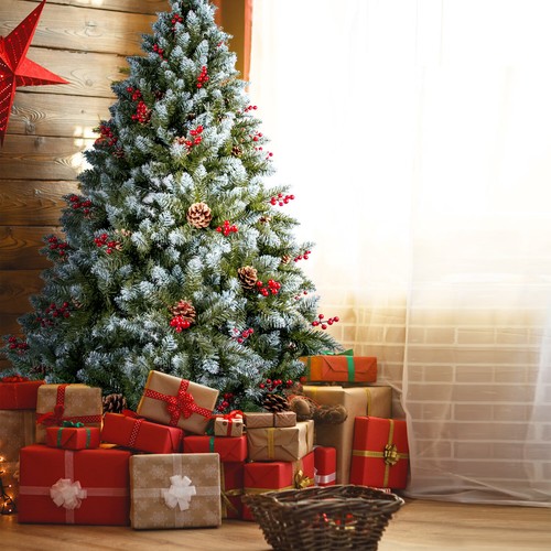 Artificial Green Christmas Tree With Metal Stand Xmas Tree Home Holiday Decor - Picture 4 of 20
