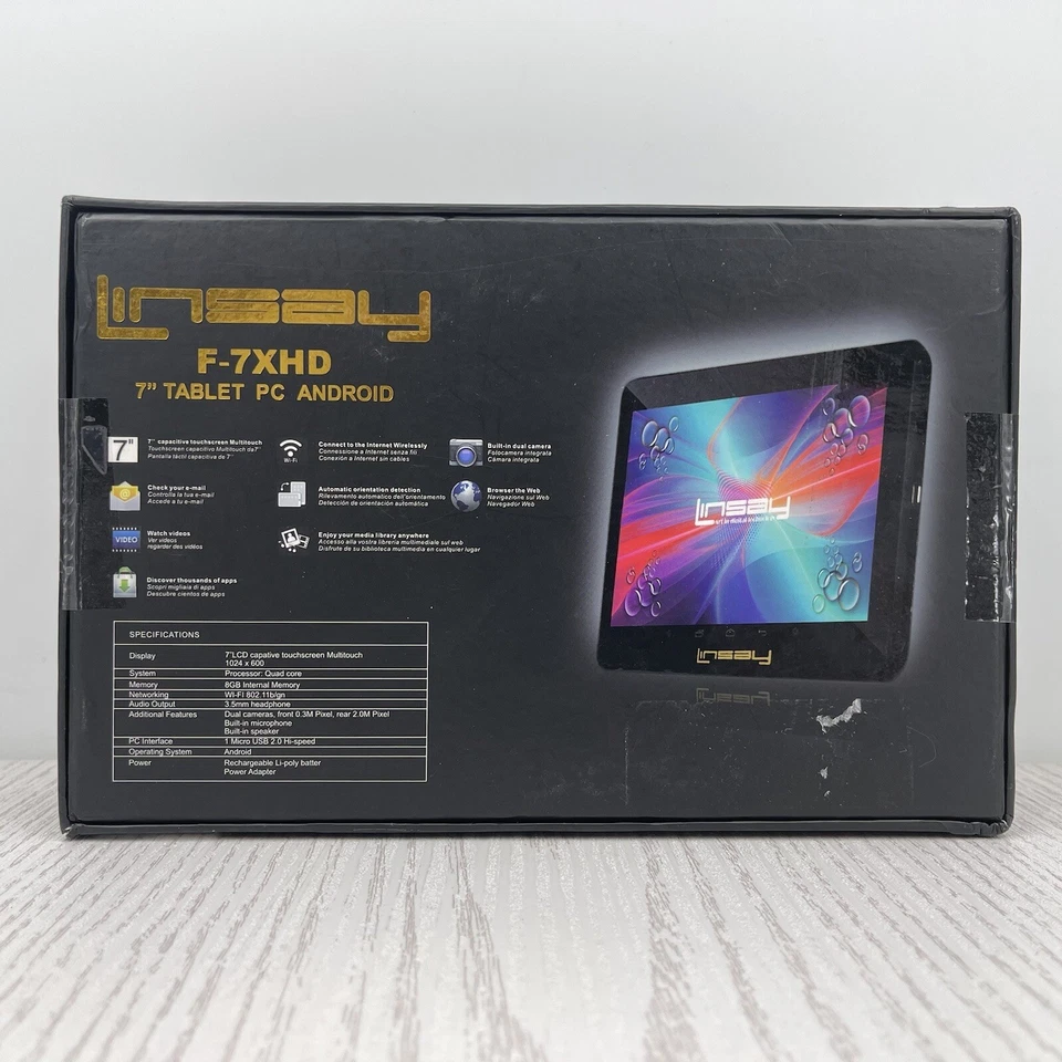 Tablet PC Linsay F-7XHD 7" Android Pantalla HD Cuatro Núcleos Doble Cámara 8 GB Incorporada Foto 2 de 4
