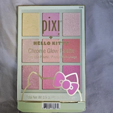 Pixi + Hello Kitty Chrome Charming Glow Multi Use Palette 9 Colors Cheeks Lids