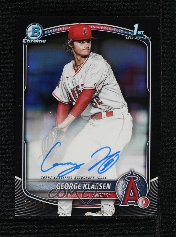2025 Bowman Chrome Prospect Black Refractor 7/10 George Klassen #CPA-GK Auto