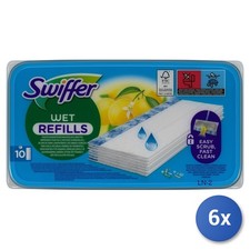 6x Swiffer Panni Pavimenti Polvere 10 Pz. Umidi