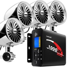 Motorcycle Speakers Bluetooth 4 Inch Waterproof Radio TJ4-Q Chrome