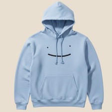 Dream Merch Smiley Face Hoodie Light Blue Port Company Core Fleece Medium