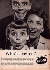 1959 Vintage Print AD - Amoco American Oil Company - Who's Excited - Wall Art