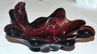 🌟 Unusual Vintage Murano? Style Art Glass Bowl AMETHYST PURPLE Ashtray MCM — photo 3