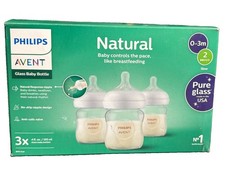 Philips Avent Natural Newborn Glass Gift Set, Baby Bottles with Natural 0-3M2LEN