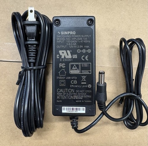 Sinpro HPU32B-105 AC Adapter 30W Medical Switching Power Supply 12V 2.5A 5.5mm