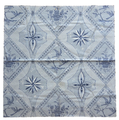 Pierre Frey MIROMESNIL 24 X 24 Fabric Sample 2196 Blue Roy Paris France Cotton