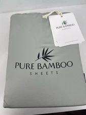 California King Sheets set  by Pure Bamboo Genuine King Sea Glass green New