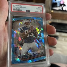 2025 Panini Prizm FOTL- Chad Johnson #180 Blue Ice Prizm /99 PSA 10 pop 1!!!