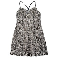 Victoria  s Secret Leopard Print Sheer Lace Cross Back Strap Chemise, Medium