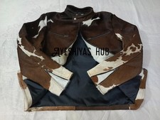 Men's Western Cowhide Jacket with Real Hair-on Pony Skin And Cow Print Jacket 63