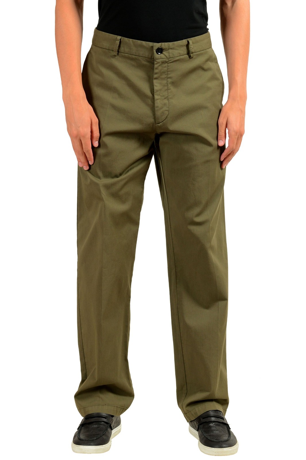 Мужские повседневные брюки-стрейч Hugo Boss Parko-SPW-D зеленого цвета размер US 32-48 14990₽