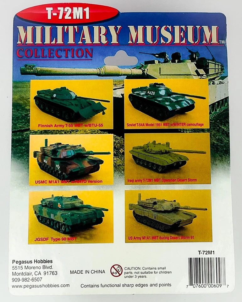 Modelo Pegasus 609 Iraquí T-72 Primera Guerra del Golfo escala 1/144 con vitrina Foto 2 de 2