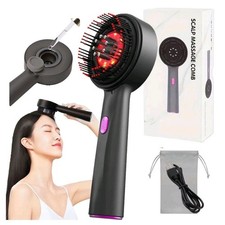 Electric Scalp Massage Comb Hair Growth Red Light Therapy Brush Head Massager US