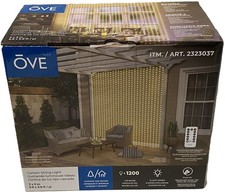 OVE 1200 LED Curtain String Light Icicle Warm White Holiday Xmas 9.8 x 9.8 ft