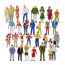 Model Trains O Scale Painted Colorful Figures 1:43 Scale Standing People P4312