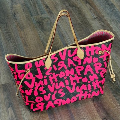 Louis Vuitton Tasche Neverfull  GM Monogram Graffiti Pink M93701 Stephen Sprouse
