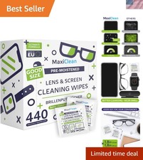 440 Pack Lens Wipes for Eyeglasses Pre-Moistened, Individually Wrapped Streak...