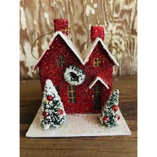 VINTAGE HOUSE CHRISTMAS Ornament handpainted ...