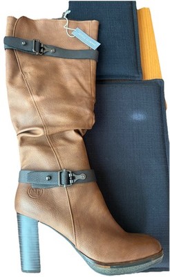 Marco Tozzi Damen Stiefel Cognac Used Gr. 40 (UK 6,5) NEU