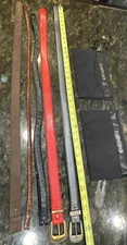8 Pc Judith Jack Womens Leather Belt, Straps Interchangeable Buckle Dust Bag Lot