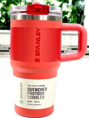 STANLEY Quencher ProTour Flip Straw Tumbler Leakproof Lid Hot Coral Fade ~ New!
